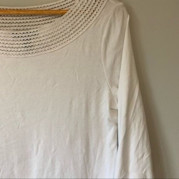 Ralph Lauren white cotton blouse boat neckline XL Size - Picture 3 of 9